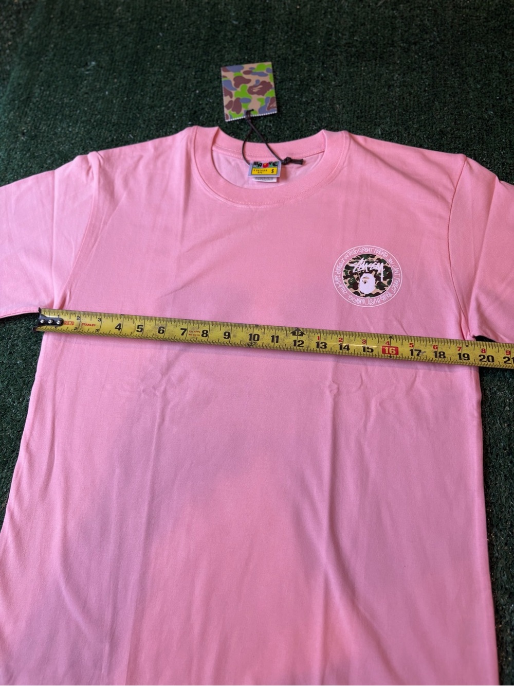 Bape Pink Short Sleeve Tee with Small Chest Logo - Picture 10 of 10
